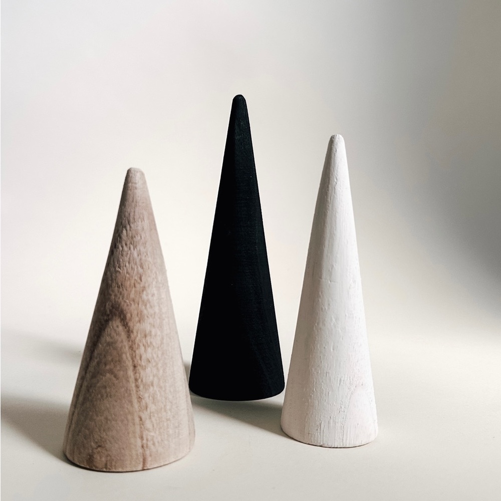 Mini Wooden Cone Tree Set of 3